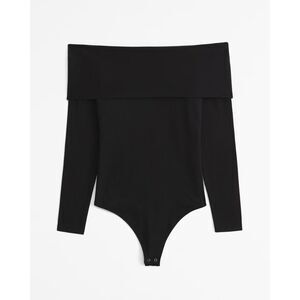 Abercrombie & Fitch Long-Sleeve Cotton-Blend Seamless Fabric Off-The-Shoulder Bo